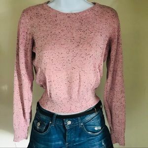 Women’s pink ribbed long sleeve shirt